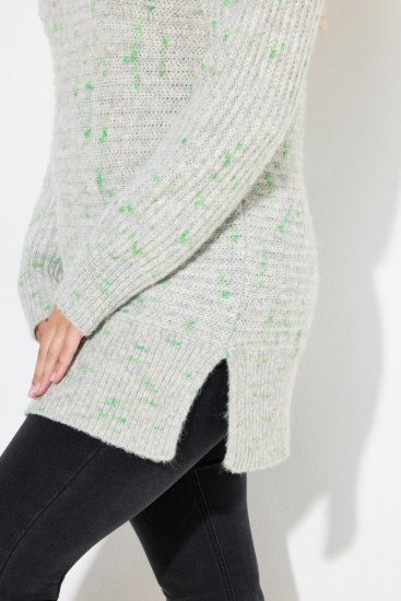 Ulla Popken Space Yarn Oversized Turtleneck Sweater Light Grey Melange - Mikiny & mikiny s kapucí - Pohodlné mikiny, hoodie a pleteniny