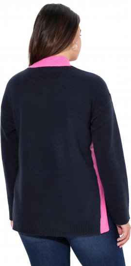 Ulla Popken Color Block Long Sleeve Sweater Ink Blue - Mikiny & mikiny s kapucí - 