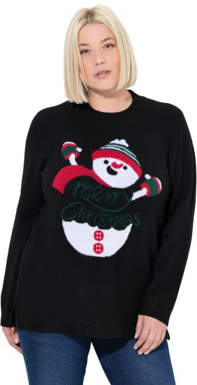 Ulla Popken Whimsical Holiday Sweater Black - Mikiny & mikiny s kapucí - 