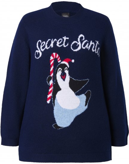 Ulla Popken Whimsical Holiday Sweater Navy - Mikiny & mikiny s kapucí - 