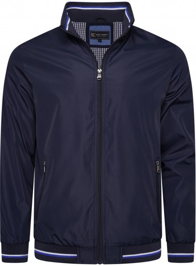 Kam Jeans 444 Premium Harrington Jacket Navy - Bundy - Bundy Nadměrné Velikosti - 2XL-8XL