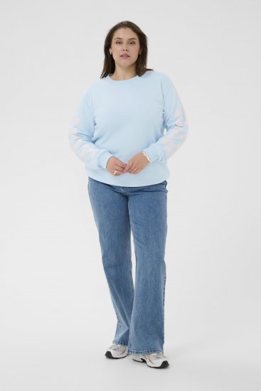 Kaffe Curve Mila Sweatshirt Nantucket Breeze Blue - Mikiny - 