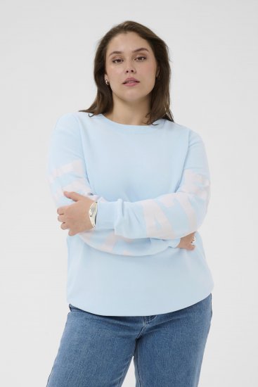 Kaffe Curve Mila Sweatshirt Nantucket Breeze Blue - Mikiny - 