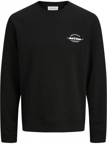 Jack & Jones Brandon Sweatshirt Black - Mikiny & mikiny s kapucí - Mikiny & Mikiny s kapucí 2XL-12XL