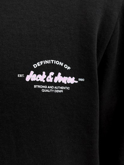 Jack & Jones Brandon Sweatshirt Black - Mikiny & mikiny s kapucí - Mikiny & Mikiny s kapucí 2XL-12XL