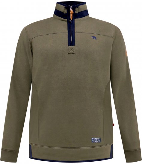 D555 Leicester 2 Quarter Neck Fleece Sweatshirt Khaki - Mikiny & mikiny s kapucí - Mikiny & Mikiny s kapucí 2XL-12XL