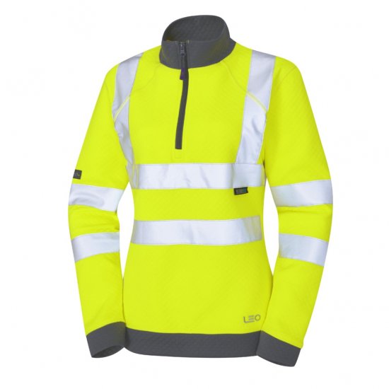 Leo Elberry EcoViz Women's 1/4 Zip Sweatshirt Yellow - Pracovní Oděvy - 