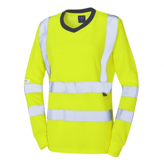 Leo Lydford EcoViz Comfort Women's Sleeved T-Shirt Yellow - Pracovní Oděvy - 