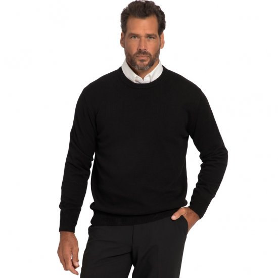 JP1880 Pullover Sweater Black TALL - PÁNSKÉ OBLEČENÍ MT-6XLT - TALL-velikosti