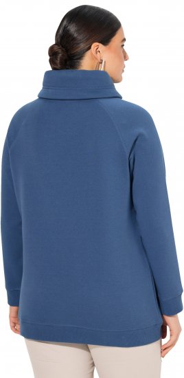 Ulla Popken Drawstring Collar Long Sleeve Sweatshirt Ink Blue - Mikiny & mikiny s kapucí - 