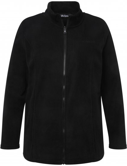 Ulla Popken Modular Fleece Zip Front Jacket Black - Mikiny & mikiny s kapucí - 