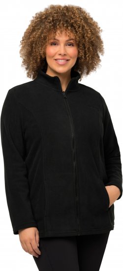 Ulla Popken Modular Fleece Zip Front Jacket Black - Mikiny & mikiny s kapucí - 