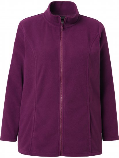 Ulla Popken Modular Fleece Zip Front Jacket Dark Cherry - Mikiny & mikiny s kapucí - 