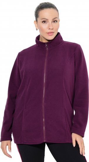 Ulla Popken Modular Fleece Zip Front Jacket Dark Cherry - Mikiny & mikiny s kapucí - 