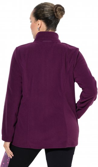 Ulla Popken Modular Fleece Zip Front Jacket Dark Cherry - Mikiny & mikiny s kapucí - 