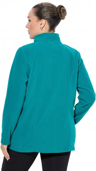 Ulla Popken Modular Fleece Zip Front Jacket Emerald - Mikiny & mikiny s kapucí - 