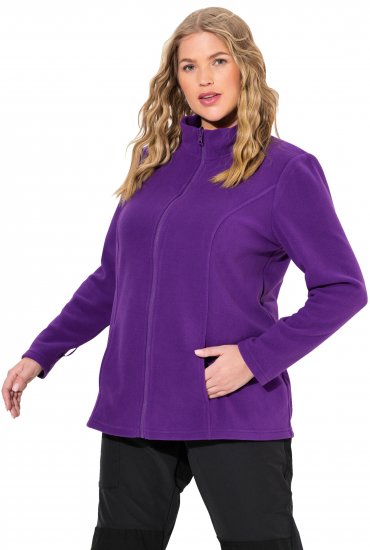 Ulla Popken Modular Fleece Zip Front Jacket Dark Plum - Mikiny & mikiny s kapucí - 