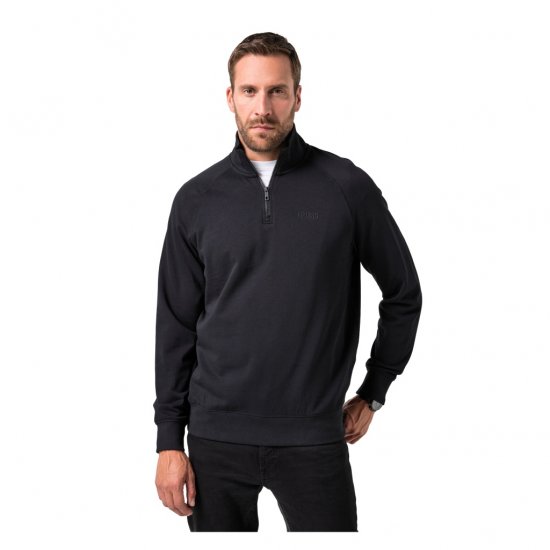 JP1880 Sweatshirt Half-Zip Stomach Fit Black - Mikiny & mikiny s kapucí - Mikiny & Mikiny s kapucí 2XL-12XL