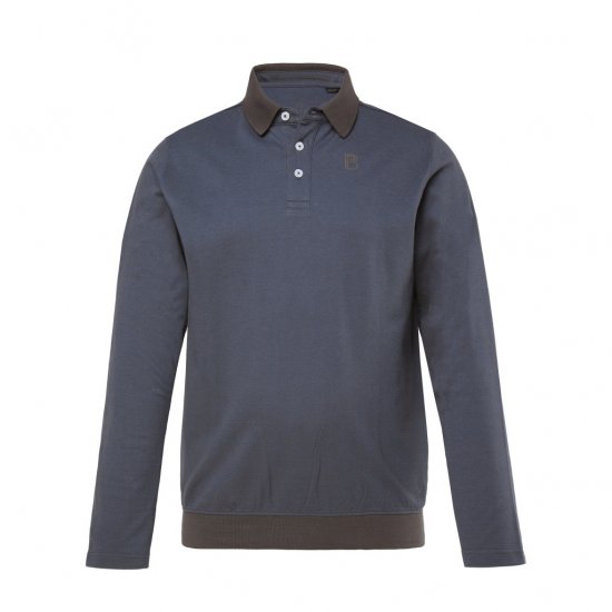 Boston Park Polo Shirt Long Sleeve Pique Grey - Polokošile - Polokošile 2XL-8XL - Trička s límečkem 2XL-8XL