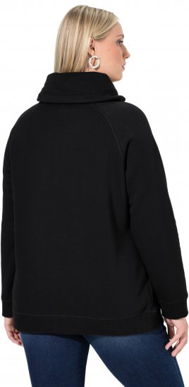 Ulla Popken Rhinestone Snowflake Turtleneck Sweatshirt Black - Mikiny & mikiny s kapucí - 