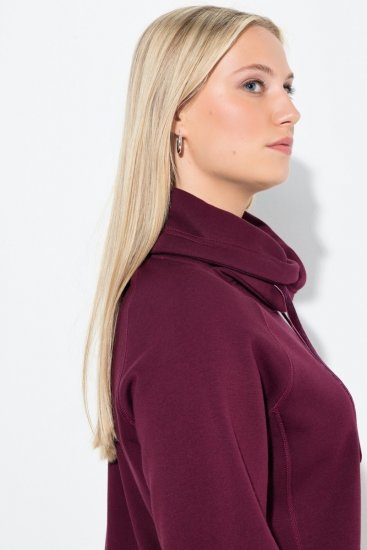 Ulla Popken Rhinestone Snowflake Turtleneck Sweatshirt Dark Ruby - Mikiny & mikiny s kapucí - Pohodlné mikiny, hoodie a pleteniny