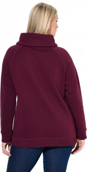Ulla Popken Rhinestone Snowflake Turtleneck Sweatshirt Dark Ruby - Mikiny & mikiny s kapucí - 