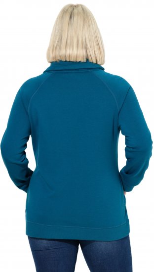 Ulla Popken Rhinestone Snowflake Turtleneck Sweatshirt Teal - Mikiny & mikiny s kapucí - 