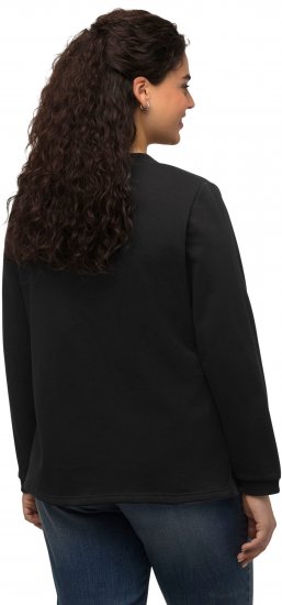 Ulla Popken Flock Print Long Sleeve Crew Neck Sweatshirt Black - Mikiny & mikiny s kapucí - 