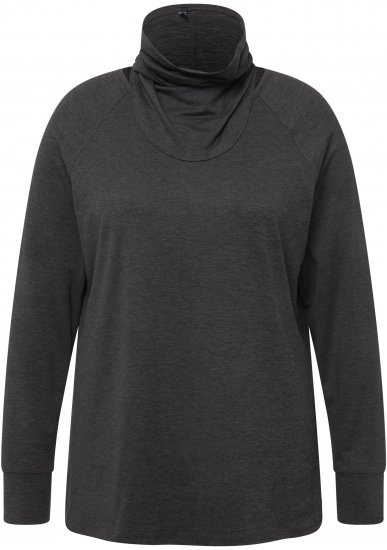 Ulla Popken Sweatshirt with Gaiter Black - Mikiny & mikiny s kapucí - 
