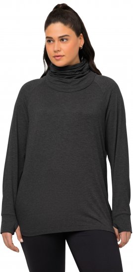 Ulla Popken Sweatshirt with Gaiter Black - Mikiny & mikiny s kapucí - 