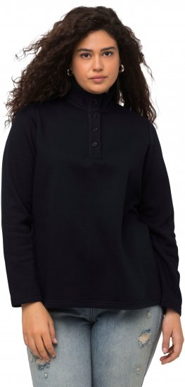 Ulla Popken Tonal Leopard Print Longline Zip-Up Sweatshirt Black - Mikiny & mikiny s kapucí - 