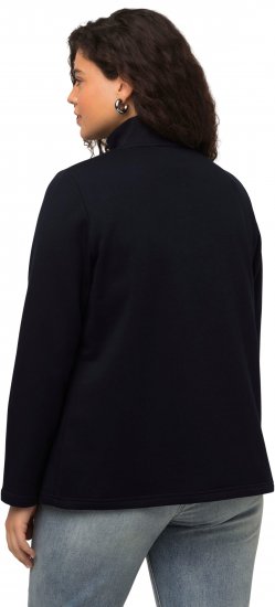 Ulla Popken Tonal Leopard Print Longline Zip-Up Sweatshirt Black - Mikiny & mikiny s kapucí - 