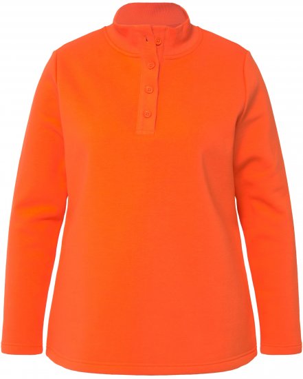 Ulla Popken Collared Long Sleeve Sweatshirt Tangerine - Mikiny & mikiny s kapucí - 