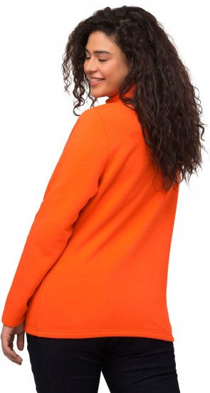 Ulla Popken Collared Long Sleeve Sweatshirt Tangerine - Mikiny & mikiny s kapucí - 