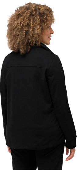 Ulla Popken Contrast Color Zip Up Sweatshirt Black - Mikiny & mikiny s kapucí - 