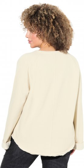 Ulla Popken Embroidered Freedom Rolled Edge Sweatshirt Sand - Mikiny & mikiny s kapucí - 