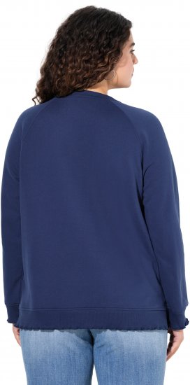 Ulla Popken NEW CASUAL Ruffled Hem Sweatshirt Navy - Mikiny & mikiny s kapucí - 