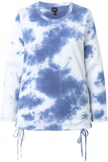 Ulla Popken Tie Dye Gathered Sweatshirt Atlantic Blue - Mikiny & mikiny s kapucí - 