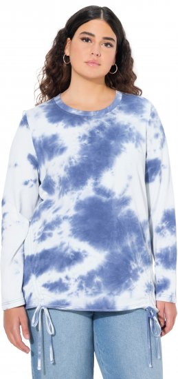 Ulla Popken Tie Dye Gathered Sweatshirt Atlantic Blue - Mikiny & mikiny s kapucí - 