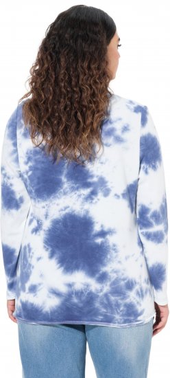 Ulla Popken Tie Dye Gathered Sweatshirt Atlantic Blue - Mikiny & mikiny s kapucí - 
