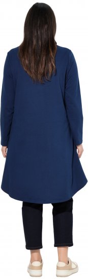 Ulla Popken Flounce Panel Long Sleeve Sweatshirt Dress Navy - Mikiny & mikiny s kapucí - 