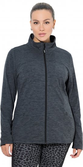 Ulla Popken Quick Drying Zip Up Sweatshirt Black - Mikiny & mikiny s kapucí - 