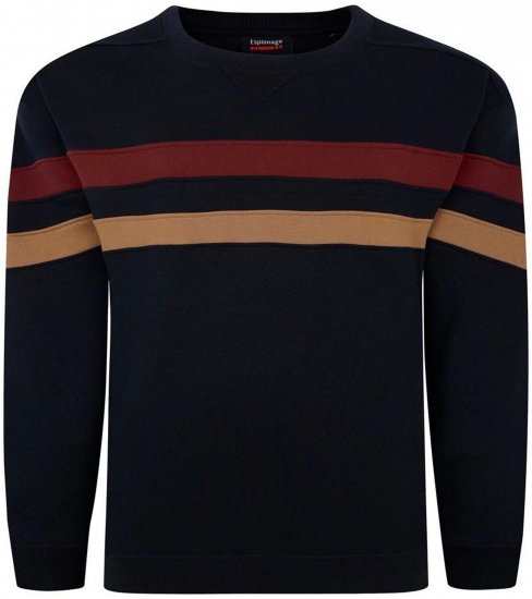 Espionage LW163 Striped Sweatshirt Navy - Mikiny & mikiny s kapucí - Mikiny & Mikiny s kapucí 2XL-12XL