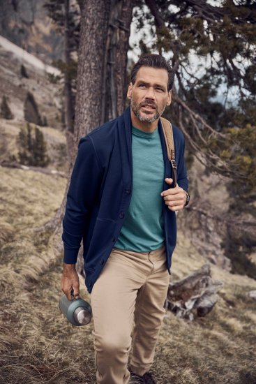 JP1880 Sweat Jacket Shawl Collar Navy - Mikiny & mikiny s kapucí - Mikiny & Mikiny s kapucí 2XL-12XL