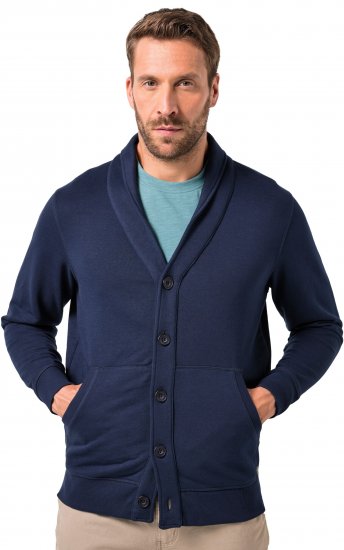 JP1880 Sweat Jacket Shawl Collar Navy - Mikiny & mikiny s kapucí - Mikiny & Mikiny s kapucí 2XL-12XL