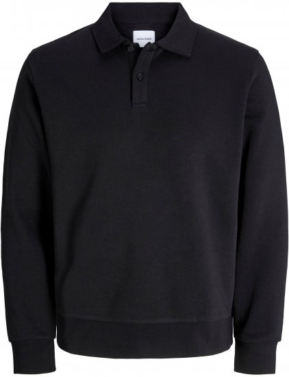 Jack & Jones Bradley Sweatshirt Polo Black - Mikiny & mikiny s kapucí - Mikiny & Mikiny s kapucí 2XL-12XL