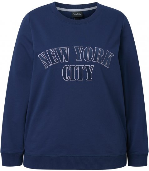 Ulla Popken NYC Embroidered Long Sleeve Sweatshirt Ink Blue - Mikiny & mikiny s kapucí - 