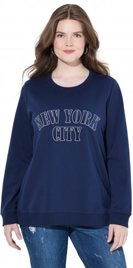 Ulla Popken NYC Embroidered Long Sleeve Sweatshirt Ink Blue - Mikiny & mikiny s kapucí - 