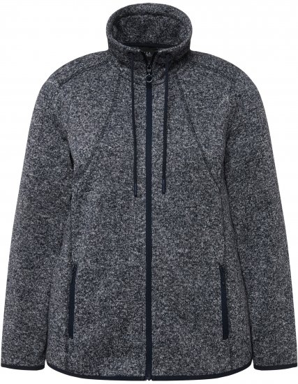Ulla Popken Heather Knit Fleece Jacket Navy - Mikiny & mikiny s kapucí - 