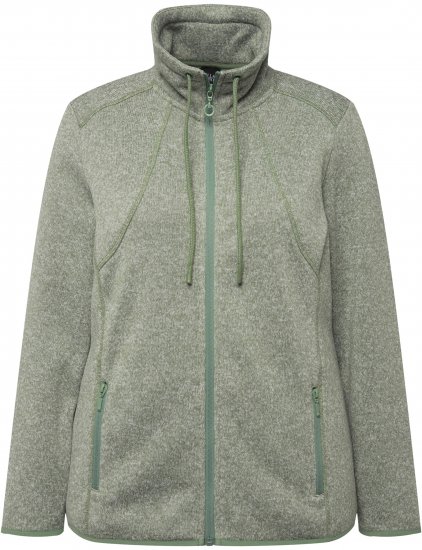 Ulla Popken Heather Knit Fleece Jacket Mint Green - Mikiny & mikiny s kapucí - 